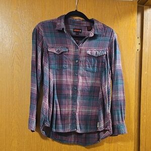 Plaid Button-Up Shirt